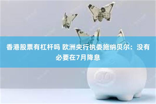 香港股票有杠杆吗 欧洲央行执委施纳贝尔：没有必要在7月降息