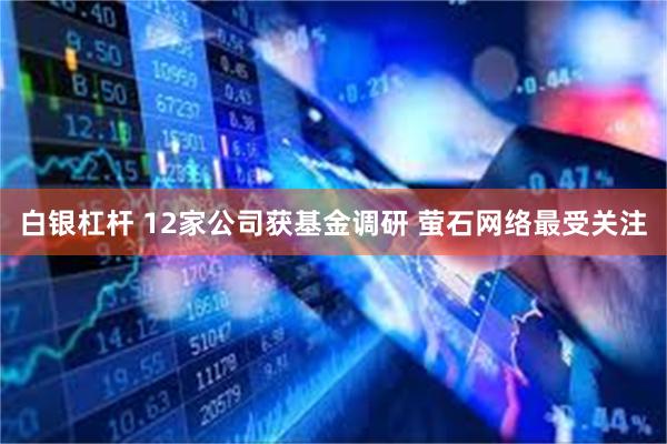 白银杠杆 12家公司获基金调研 萤石网络最受关注