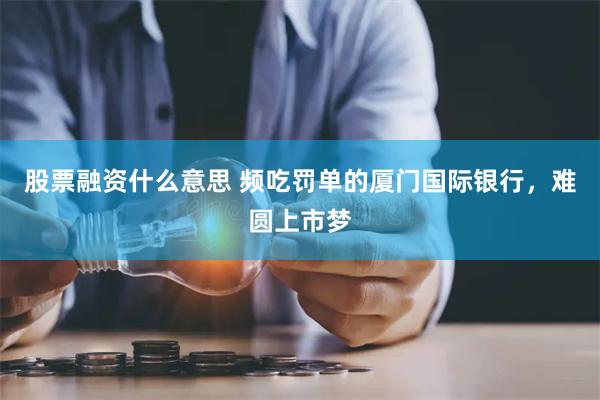 股票融资什么意思 频吃罚单的厦门国际银行，难圆上市梦