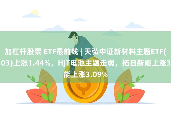 加杠杆股票 ETF最前线 | 天弘中证新材料主题ETF(159703)上涨1.44%，HJT电池主题走弱，拓日新能上涨3.09%